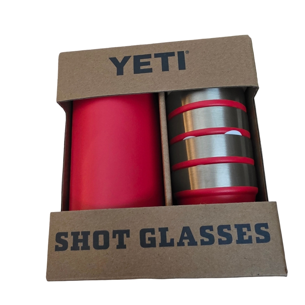 Yeti Shot Glasses Set In Rescue Red NEW - Picture 6 of 6